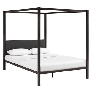 ModwayModway Raina Queen Canopy Bed Frame MOD-5570 MOD-5570-BRN-GRY- BetterPatio.com