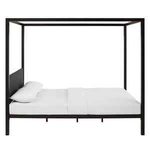 ModwayModway Raina Queen Canopy Bed Frame MOD-5570 MOD-5570-BRN-GRY- BetterPatio.com