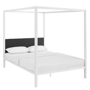 ModwayModway Raina Queen Canopy Bed Frame MOD-5570 MOD-5570-WHI-GRY- BetterPatio.com