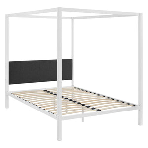 ModwayModway Raina Queen Canopy Bed Frame MOD-5570 MOD-5570-WHI-GRY- BetterPatio.com