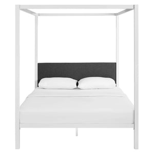 ModwayModway Raina Queen Canopy Bed Frame MOD-5570 MOD-5570-WHI-GRY- BetterPatio.com