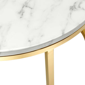 ModwayModway Ravenna Artificial Marble Nesting Coffee Table EEI-4208 EEI-4208-GLD-WHI- BetterPatio.com