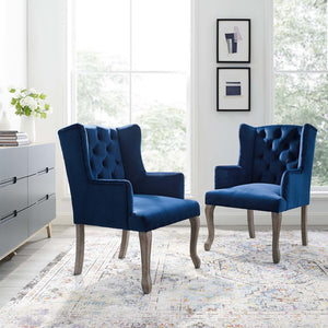 ModwayModway Realm Armchair Performance Velvet Set of 2 EEI-4292 EEI-4292-NAV- BetterPatio.com