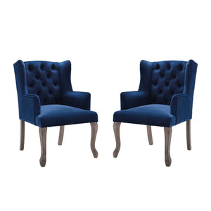 ModwayModway Realm Armchair Performance Velvet Set of 2 EEI-4292 EEI-4292-NAV- BetterPatio.com