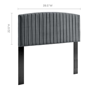 ModwayModway Rebecca Performance Velvet Twin Headboard MOD-6140 MOD-6140-CHA- BetterPatio.com