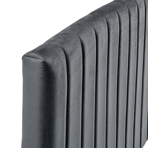 ModwayModway Rebecca Performance Velvet Twin Headboard MOD-6140 MOD-6140-CHA- BetterPatio.com