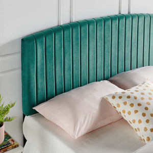 ModwayModway Rebecca Performance Velvet Twin Headboard MOD-6140 MOD-6140-TEA- BetterPatio.com