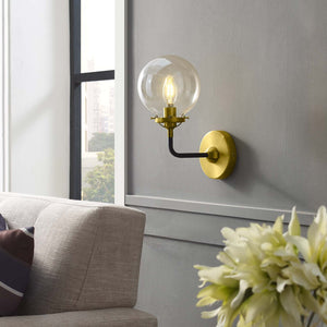 ModwayModway Reckon Amber Glass and Brass Wall Sconce Light EEI-2885 EEI-2885- BetterPatio.com