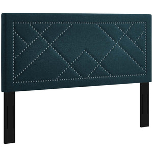 ModwayModway Reese Nailhead Full / Queen Upholstered Linen Fabric Headboard MOD-5844 MOD-5844-AZU- BetterPatio.com