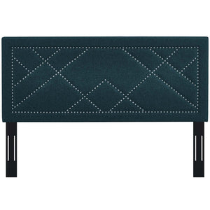 ModwayModway Reese Nailhead Full / Queen Upholstered Linen Fabric Headboard MOD-5844 MOD-5844-AZU- BetterPatio.com