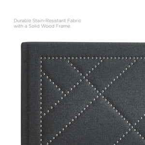 ModwayModway Reese Nailhead Full / Queen Upholstered Linen Fabric Headboard MOD-5844 MOD-5844-GRY- BetterPatio.com