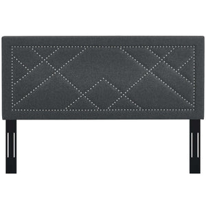 ModwayModway Reese Nailhead Full / Queen Upholstered Linen Fabric Headboard MOD-5844 MOD-5844-GRY- BetterPatio.com