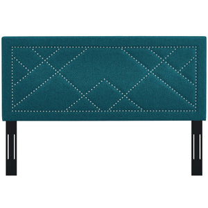 ModwayModway Reese Nailhead Full / Queen Upholstered Linen Fabric Headboard MOD-5844 MOD-5844-TEA- BetterPatio.com