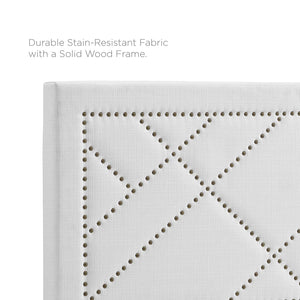 ModwayModway Reese Nailhead Full / Queen Upholstered Linen Fabric Headboard MOD-5844 MOD-5844-WHI- BetterPatio.com