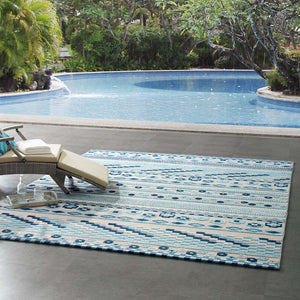 ModwayModway Reflect Cadhla Vintage Abstract Geometric Lattice 8x10 Indoor and Outdoor Area Rug R-1182-810 R-1182B-810- BetterPatio.com