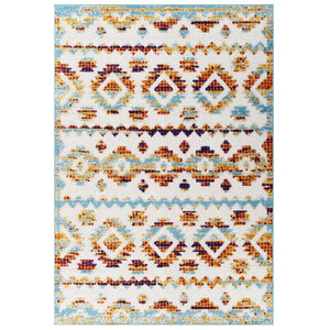 ModwayModway Reflect Takara Abstract Diamond Moroccan Trellis 5x8 Indoor and Outdoor Area Rug R-1180-58 R-1180B-58- BetterPatio.com