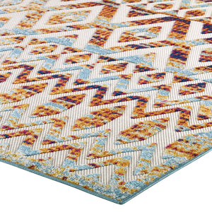 ModwayModway Reflect Tamako Diamond and Chevron Moroccan Trellis 8x10 Indoor / Outdoor Area Rug R-1177-810 R-1177B-810- BetterPatio.com