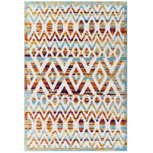 ModwayModway Reflect Tamako Diamond and Chevron Moroccan Trellis 8x10 Indoor / Outdoor Area Rug R-1177-810 R-1177B-810- BetterPatio.com