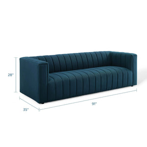 ModwayModway Reflection Channel Tufted Upholstered Fabric Sofa EEI-3881 EEI-3881-AZU- BetterPatio.com