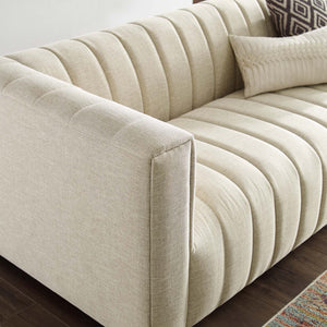 ModwayModway Reflection Channel Tufted Upholstered Fabric Sofa EEI-3881 EEI-3881-BEI- BetterPatio.com