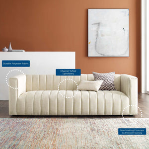 ModwayModway Reflection Channel Tufted Upholstered Fabric Sofa EEI-3881 EEI-3881-BEI- BetterPatio.com