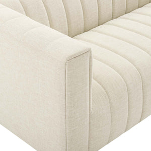 ModwayModway Reflection Channel Tufted Upholstered Fabric Sofa EEI-3881 EEI-3881-BEI- BetterPatio.com