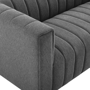 ModwayModway Reflection Channel Tufted Upholstered Fabric Sofa EEI-3881 EEI-3881-CHA- BetterPatio.com