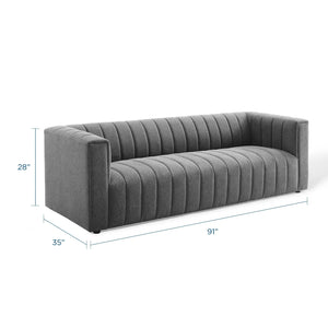 ModwayModway Reflection Channel Tufted Upholstered Fabric Sofa EEI-3881 EEI-3881-CHA- BetterPatio.com