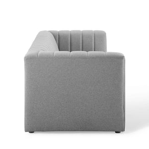 ModwayModway Reflection Channel Tufted Upholstered Fabric Sofa EEI-3881 EEI-3881-LGR- BetterPatio.com