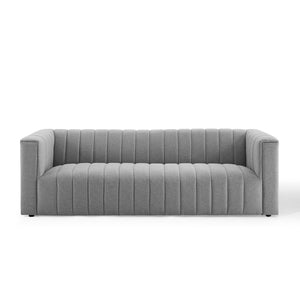 ModwayModway Reflection Channel Tufted Upholstered Fabric Sofa EEI-3881 EEI-3881-LGR- BetterPatio.com