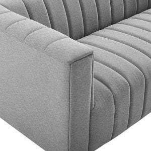 ModwayModway Reflection Channel Tufted Upholstered Fabric Sofa EEI-3881 EEI-3881-LGR- BetterPatio.com