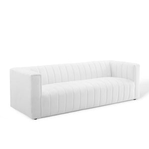 ModwayModway Reflection Channel Tufted Upholstered Fabric Sofa EEI-3881 EEI-3881-WHI- BetterPatio.com