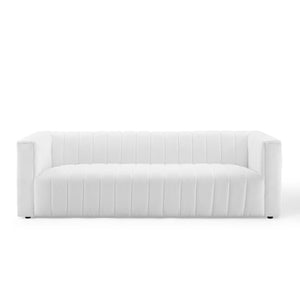 ModwayModway Reflection Channel Tufted Upholstered Fabric Sofa EEI-3881 EEI-3881-WHI- BetterPatio.com