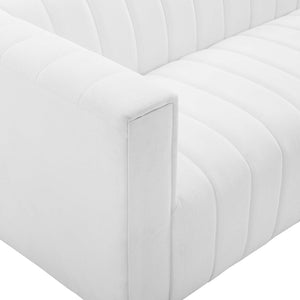 ModwayModway Reflection Channel Tufted Upholstered Fabric Sofa EEI-3881 EEI-3881-WHI- BetterPatio.com