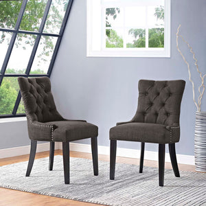 ModwayModway Regent Dining Side Chair Fabric Set of 2 EEI-2743 EEI-2743-BRN-SET- BetterPatio.com