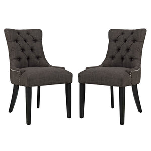 ModwayModway Regent Dining Side Chair Fabric Set of 2 EEI-2743 EEI-2743-BRN-SET- BetterPatio.com