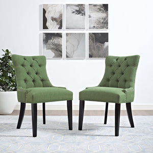 ModwayModway Regent Dining Side Chair Fabric Set of 2 EEI-2743 EEI-2743-GRN-SET- BetterPatio.com