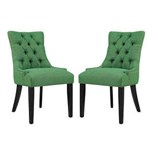 ModwayModway Regent Dining Side Chair Fabric Set of 2 EEI-2743 EEI-2743-GRN-SET- BetterPatio.com