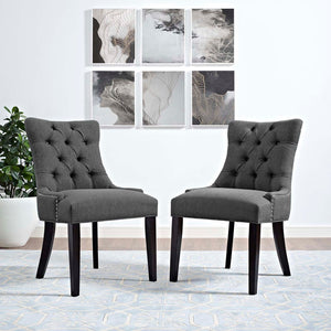 ModwayModway Regent Dining Side Chair Fabric Set of 2 EEI-2743 EEI-2743-GRY-SET- BetterPatio.com