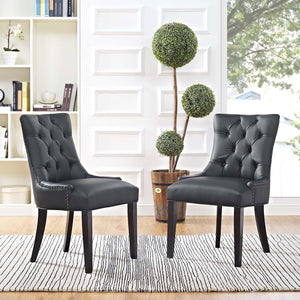 ModwayModway Regent Dining Side Chair Vinyl Set of 2 EEI-2742 EEI-2742-BLK-SET- BetterPatio.com