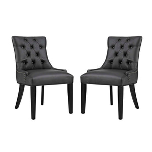 ModwayModway Regent Dining Side Chair Vinyl Set of 2 EEI-2742 EEI-2742-BLK-SET- BetterPatio.com