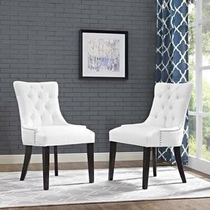 ModwayModway Regent Dining Side Chair Vinyl Set of 2 EEI-2742 EEI-2742-WHI-SET- BetterPatio.com