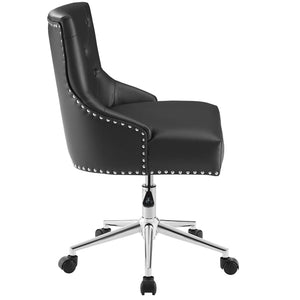 ModwayModway Regent Tufted Button Swivel Faux Leather Office Chair EEI-3608 EEI-3608-BLK- BetterPatio.com