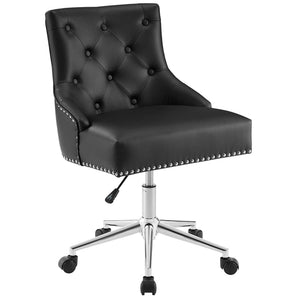 ModwayModway Regent Tufted Button Swivel Faux Leather Office Chair EEI-3608 EEI-3608-BLK- BetterPatio.com