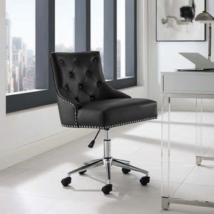 ModwayModway Regent Tufted Button Swivel Faux Leather Office Chair EEI-3608 EEI-3608-BLK- BetterPatio.com