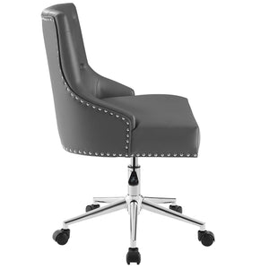 ModwayModway Regent Tufted Button Swivel Faux Leather Office Chair EEI-3608 EEI-3608-GRY- BetterPatio.com