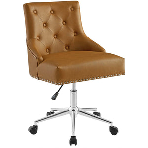 ModwayModway Regent Tufted Button Swivel Faux Leather Office Chair EEI-3608 EEI-3608-TAN- BetterPatio.com