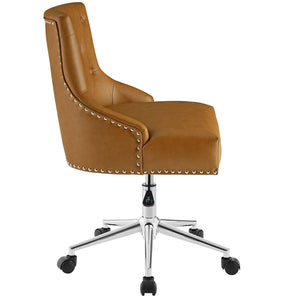 ModwayModway Regent Tufted Button Swivel Faux Leather Office Chair EEI-3608 EEI-3608-TAN- BetterPatio.com