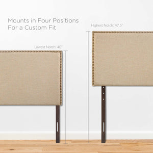 ModwayModway Region Nailhead Queen Upholstered Headboard MOD-5215 MOD-5215-CAF- BetterPatio.com