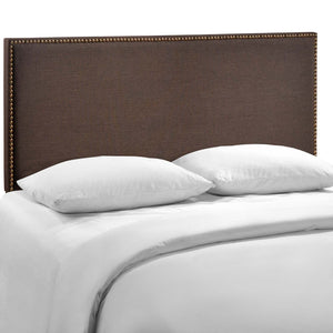 ModwayModway Region Nailhead Queen Upholstered Headboard MOD-5215 MOD-5215-DBR- BetterPatio.com